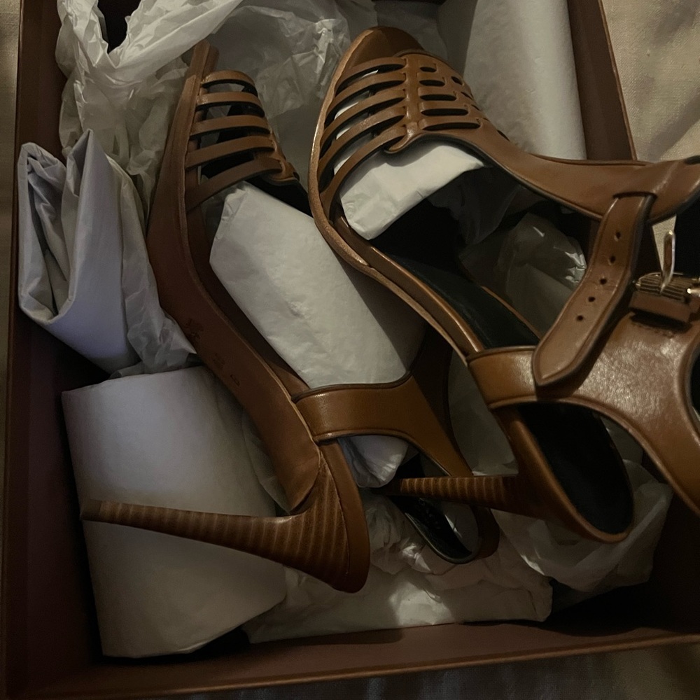 Coach Brown Leather Heels